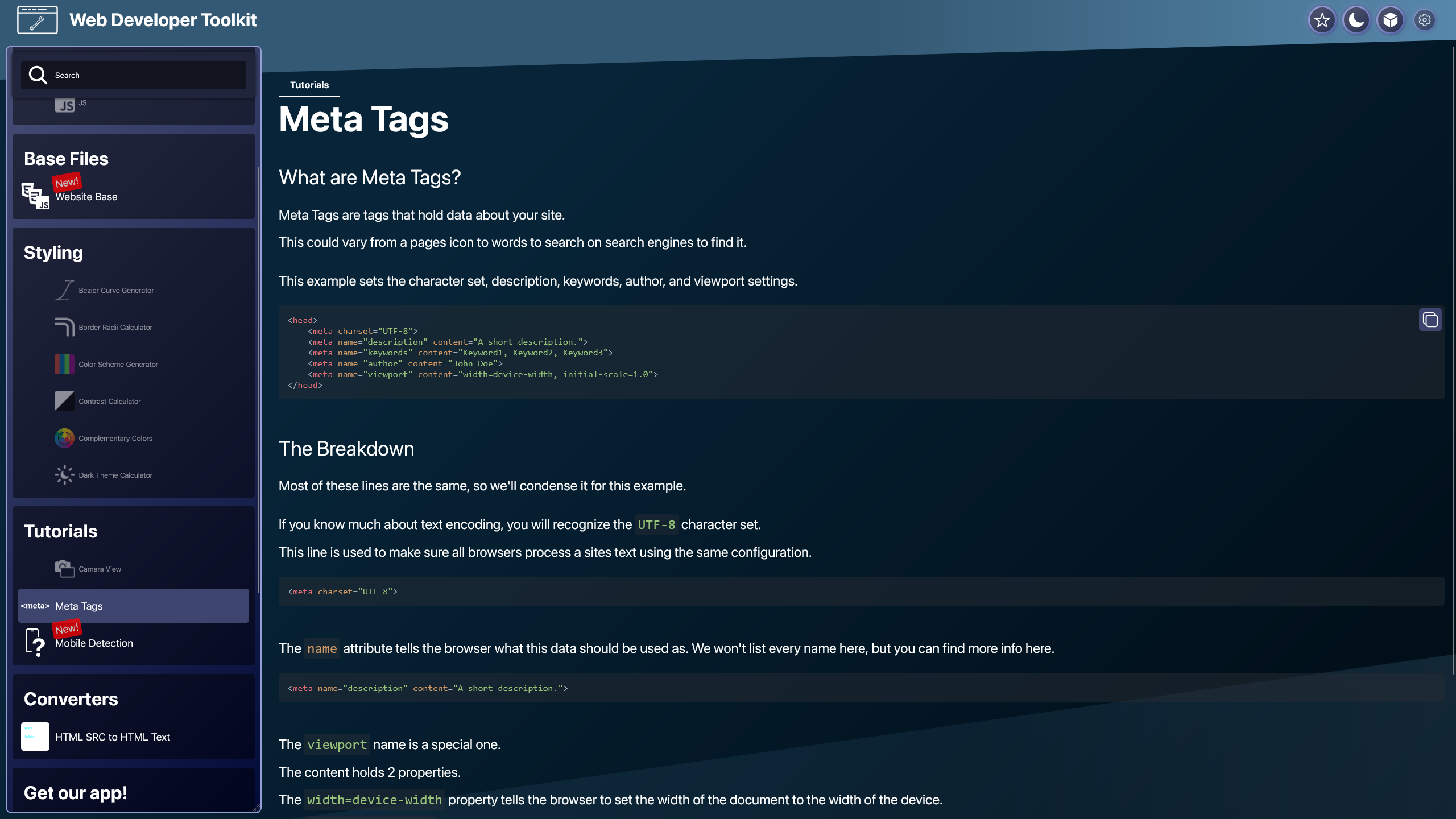 Web Developer Toolkit